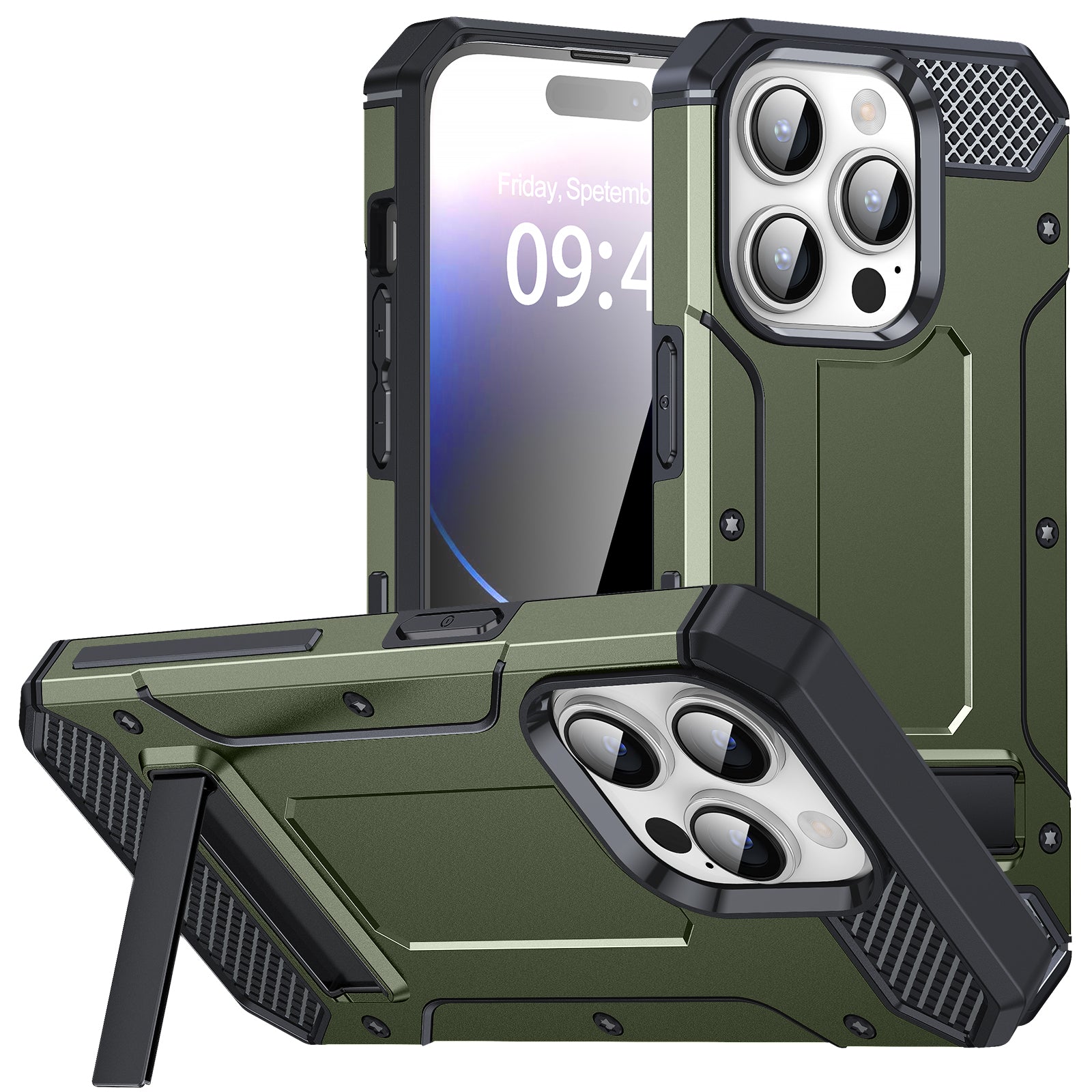 TPU PC Case for iPhone 14 Pro Max Shockproof Phone Cover with Metal Kickstand TPU PC Case for iPhone 14 Pro Max Shockproof Phone Cover with Metal Kickstand